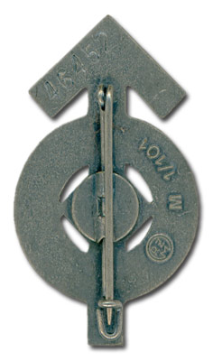 Back of 0125-101-710 Hitler Youth Proficiency Badge